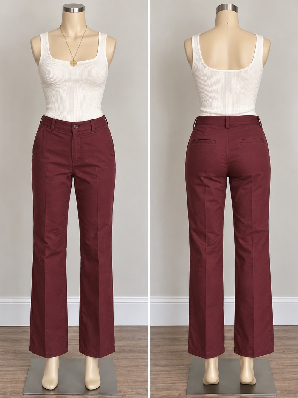 Kim Rogers Boot-Cut Pants in Burgundy